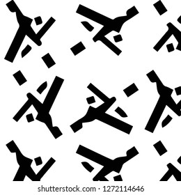 Simple black and white vector illustration. Abstract geometric background pattern