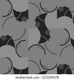 Simple black and white vector illustration. Abstract geometric background pattern