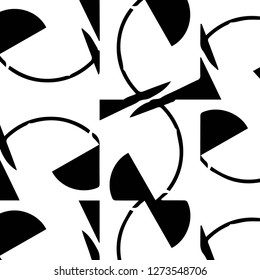 Simple black and white vector illustration. Abstract geometric background pattern