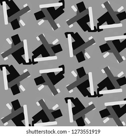 Simple black and white vector illustration. Abstract geometric background pattern