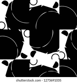 Simple black and white vector illustration. Abstract geometric background pattern