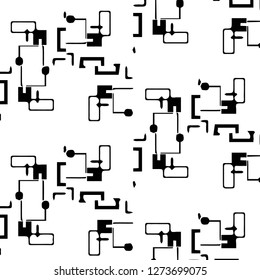 Simple black and white vector illustration. Abstract geometric background pattern