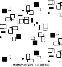 Simple black and white vector illustration. Abstract geometric background pattern