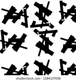 Simple black and white vector illustration. Abstract geometric background pattern