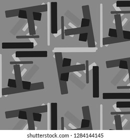 Simple black and white vector illustration. Abstract geometric background pattern