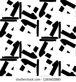 Simple black and white vector illustration. Abstract geometric background pattern