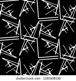 Simple black and white vector illustration. Abstract geometric background pattern