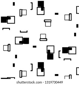 Simple black and white vector illustration. Abstract geometric background pattern