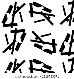 Simple black and white vector illustration. Abstract geometric background pattern