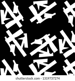 Simple black and white vector illustration. Abstract geometric background pattern