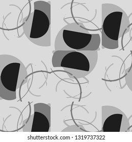 Simple black and white vector illustration. Abstract geometric background pattern