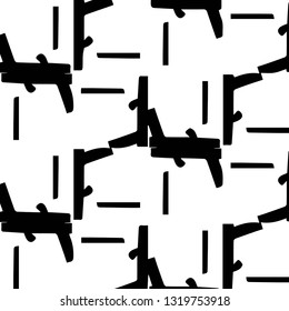 Simple black and white vector illustration. Abstract geometric background pattern