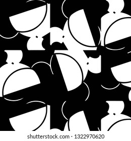 Simple black and white vector illustration. Abstract geometric background pattern
