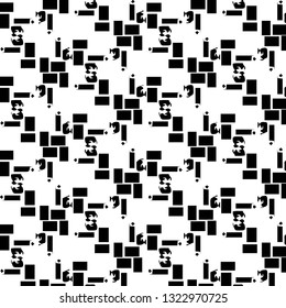 Simple black and white vector illustration. Abstract geometric background pattern