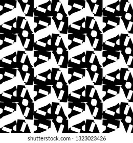 Simple black and white vector illustration. Abstract geometric background pattern