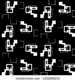 Simple black and white vector illustration. Abstract geometric background pattern