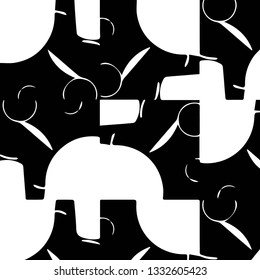 Simple black and white vector illustration. Abstract geometric background pattern