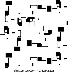 Simple black and white vector illustration. Abstract geometric background pattern