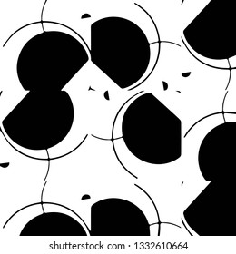 Simple black and white vector illustration. Abstract geometric background pattern