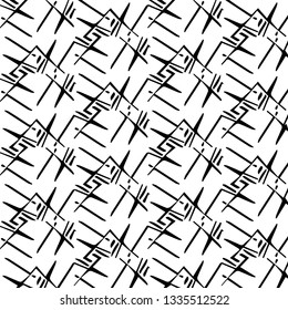 Simple black and white vector illustration. Abstract geometric background pattern