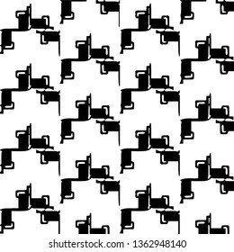 Simple black and white vector illustration. Abstract geometric background pattern