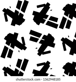 Simple black and white vector illustration. Abstract geometric background pattern