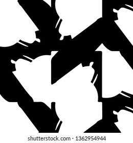 Simple black and white vector illustration. Abstract geometric background pattern
