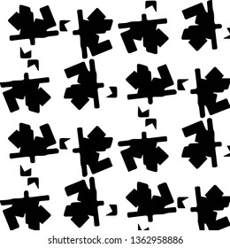 Simple black and white vector illustration. Abstract geometric background pattern