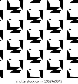 Simple black and white vector illustration. Abstract geometric background pattern