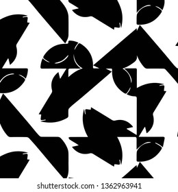 Simple black and white vector illustration. Abstract geometric background pattern