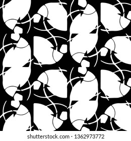 Simple black and white vector illustration. Abstract geometric background pattern