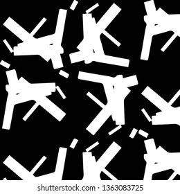 Simple black and white vector illustration. Abstract geometric background pattern