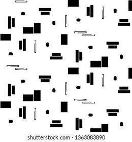 Simple black and white vector illustration. Abstract geometric background pattern