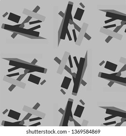 Simple black and white vector illustration. Abstract geometric background pattern