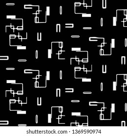 Simple black and white vector illustration. Abstract geometric background pattern