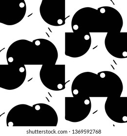 Simple black and white vector illustration. Abstract geometric background pattern