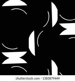 Simple black and white vector illustration. Abstract geometric background pattern