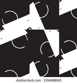 Simple black and white vector illustration. Abstract geometric background pattern