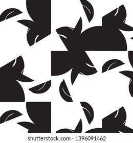 Simple black and white vector illustration. Abstract geometric background pattern