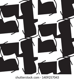 Simple black and white vector illustration. Abstract geometric background pattern