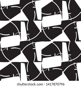 Simple black and white vector illustration. Abstract geometric background pattern