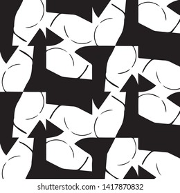 Simple black and white vector illustration. Abstract geometric background pattern
