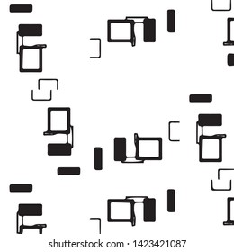 Simple black and white vector illustration. Abstract geometric background pattern