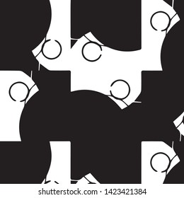 Simple black and white vector illustration. Abstract geometric background pattern