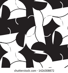 Simple black and white vector illustration. Abstract geometric background pattern
