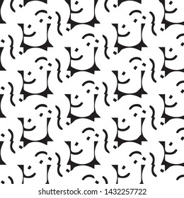 Simple black and white vector illustration. Abstract geometric background pattern