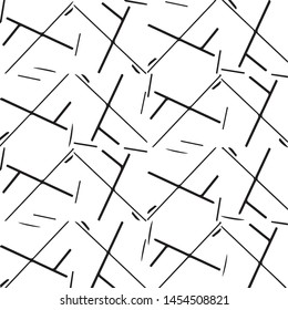 Simple black and white vector illustration. Abstract geometric background pattern