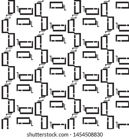 Simple black and white vector illustration. Abstract geometric background pattern