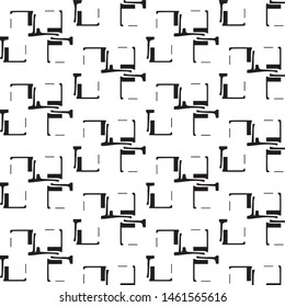 Simple black and white vector illustration. Abstract geometric background pattern
