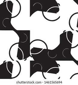 Simple black and white vector illustration. Abstract geometric background pattern